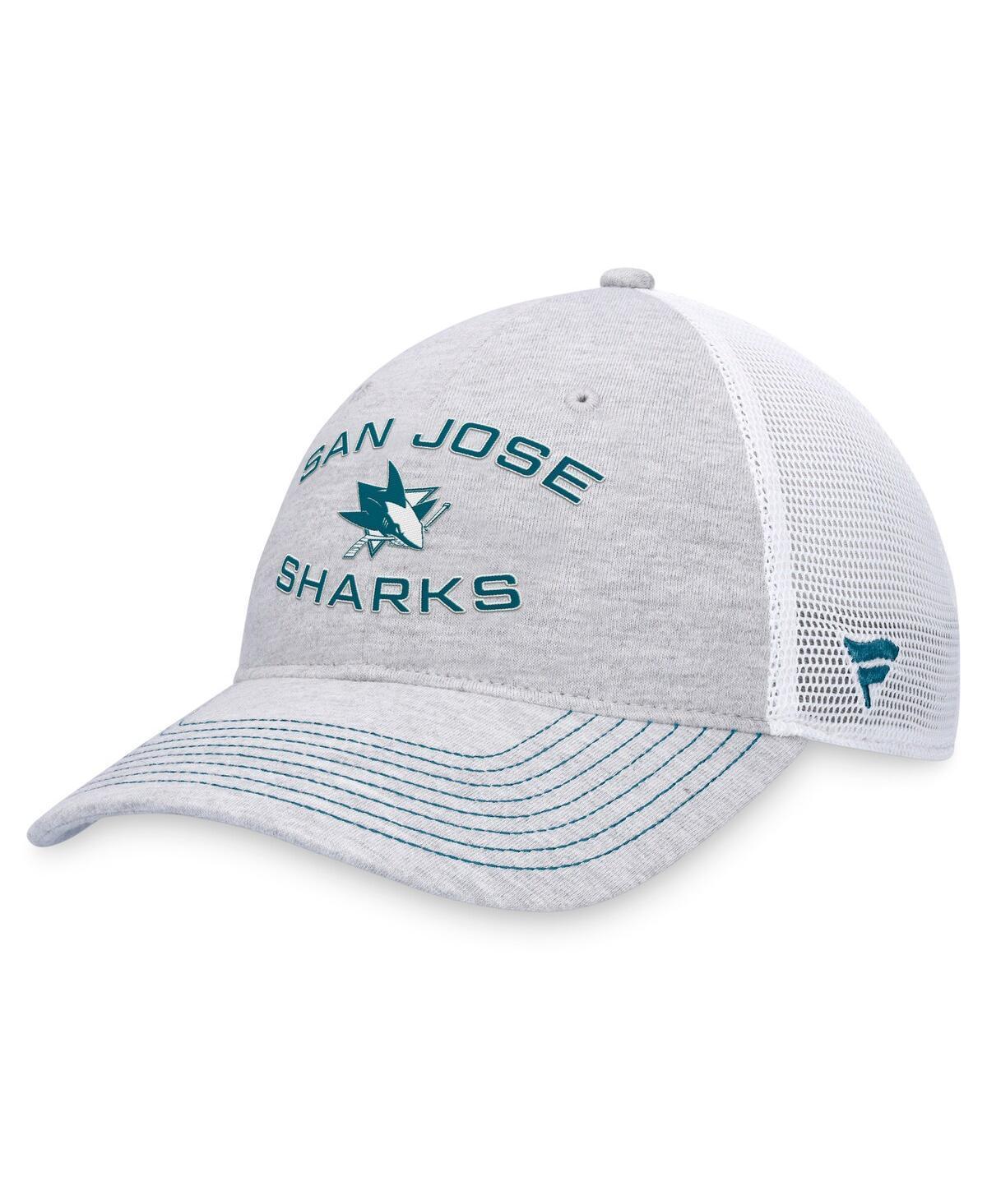 Mens Fanatics Branded Heather Gray San Jose Sharks Trucker Adjustable Hat Product Image