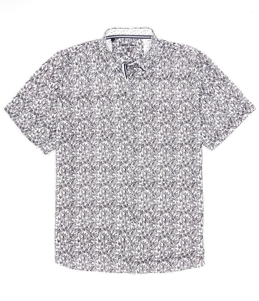 Visconti Big & Tall Performance Stretch Short Sleeve Leaf Print Shirt Product Image