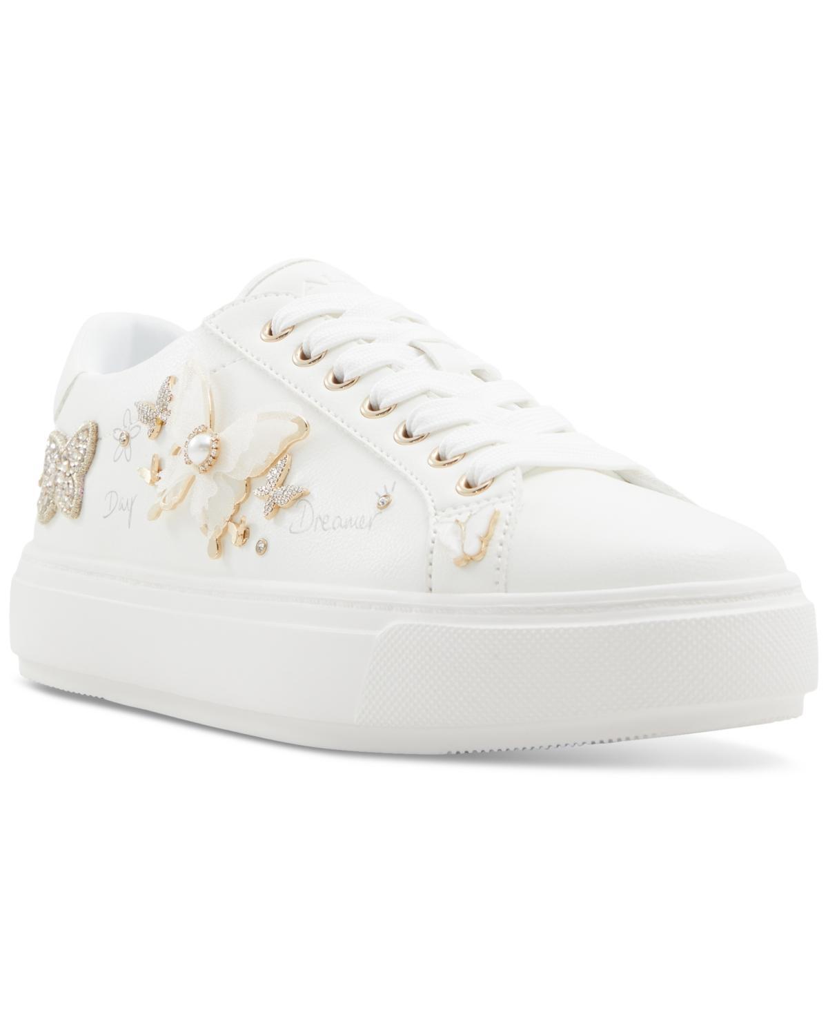 Aldo Womens Pearlwing Embellished Lace-Up Sneakers Product Image