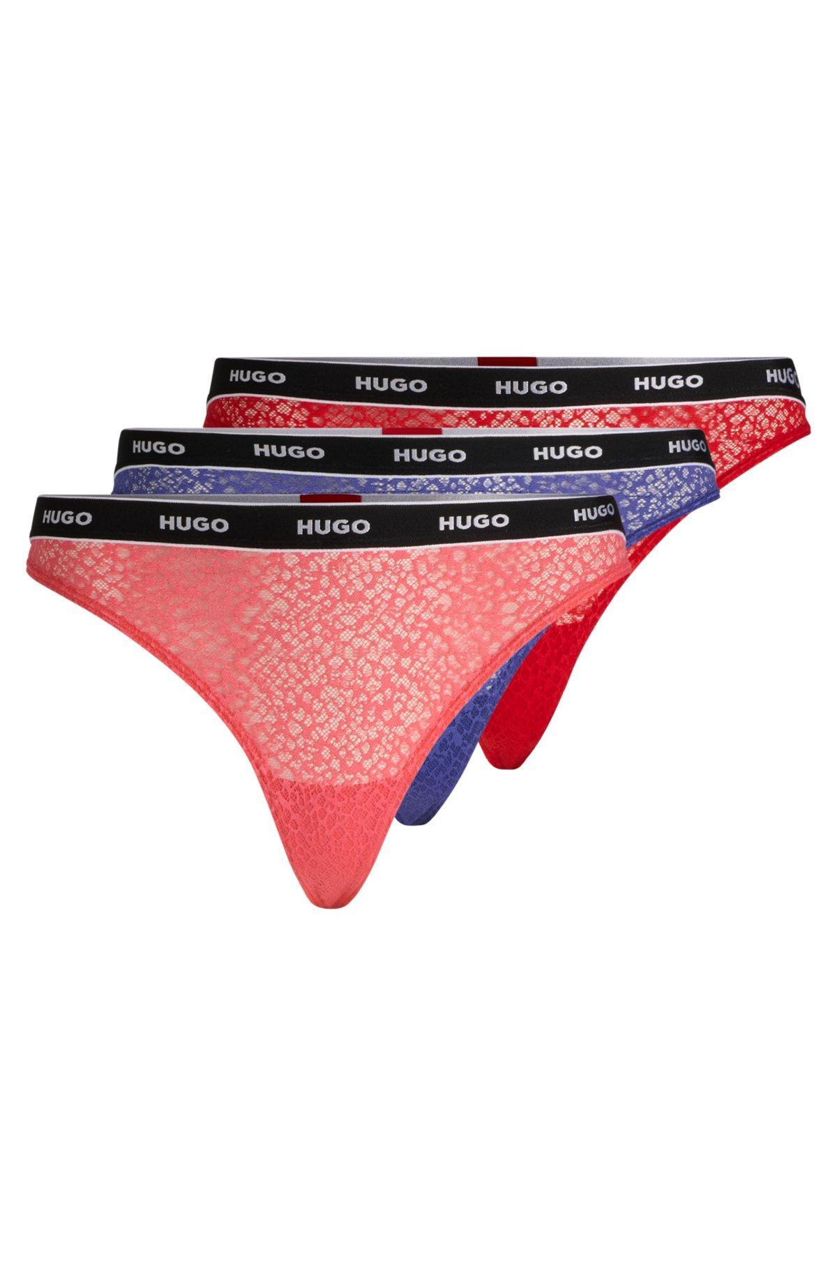 Three-pack of thongs in stretch lace Product Image