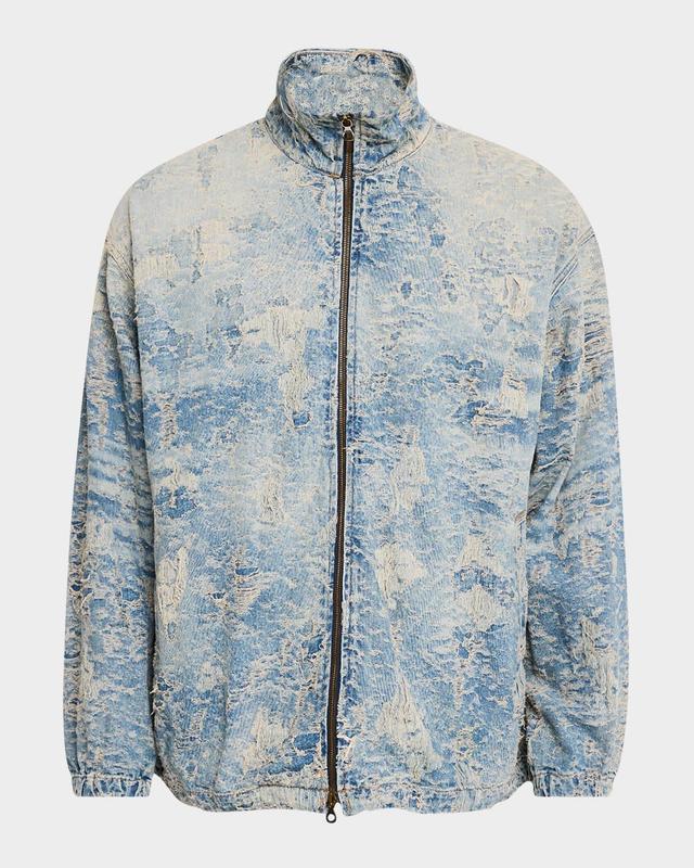 Men's Destroyed Denim Jacket Product Image