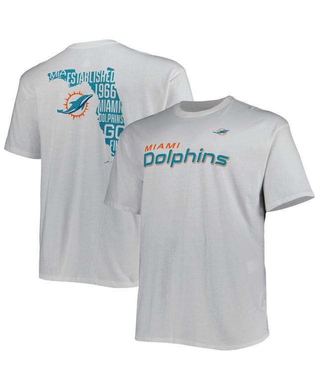 Mens Fanatics Branded White Miami Dolphins Big & Tall Hometown Collection Hot Shot T-Shirt Product Image