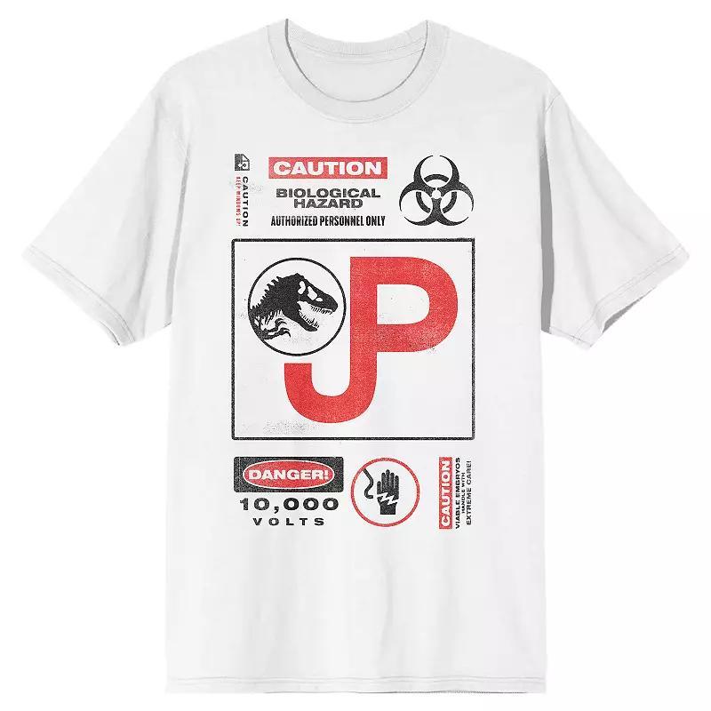 Mens Jurassic Park Caution Hazard Graphic Tee Product Image