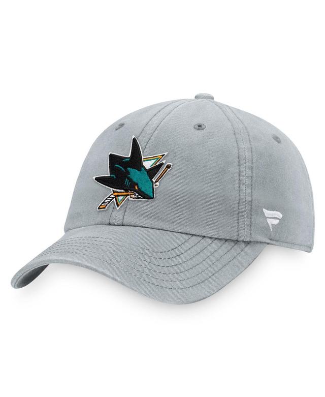 Mens Fanatics Branded Gray San Jose Sharks Core Primary Logo Adjustable Hat Product Image