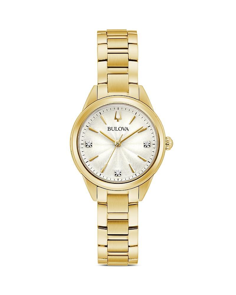 Bulova Womens Diamond Accent Gold-Tone Watch - 97P150 Gold Tone Product Image