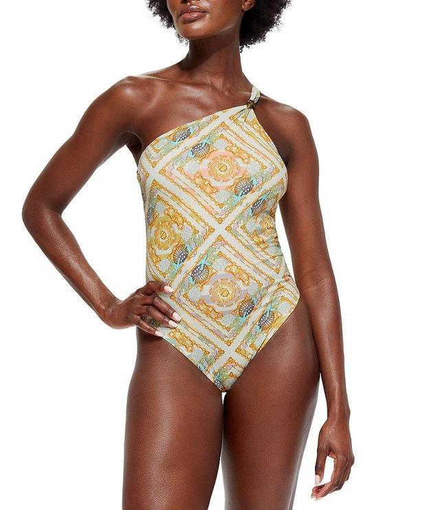 Kurt Geiger London Kensington One Shoulder Printed One Piece Swimsuit Product Image