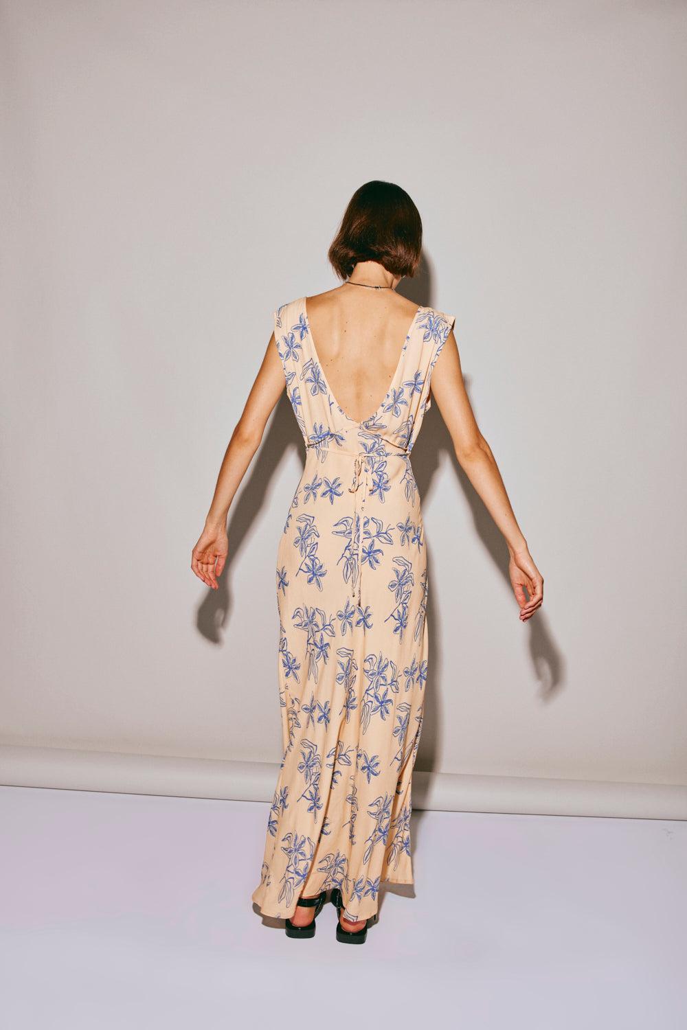 Sunlit Isle Bias Cut Maxi Dress Iris Product Image