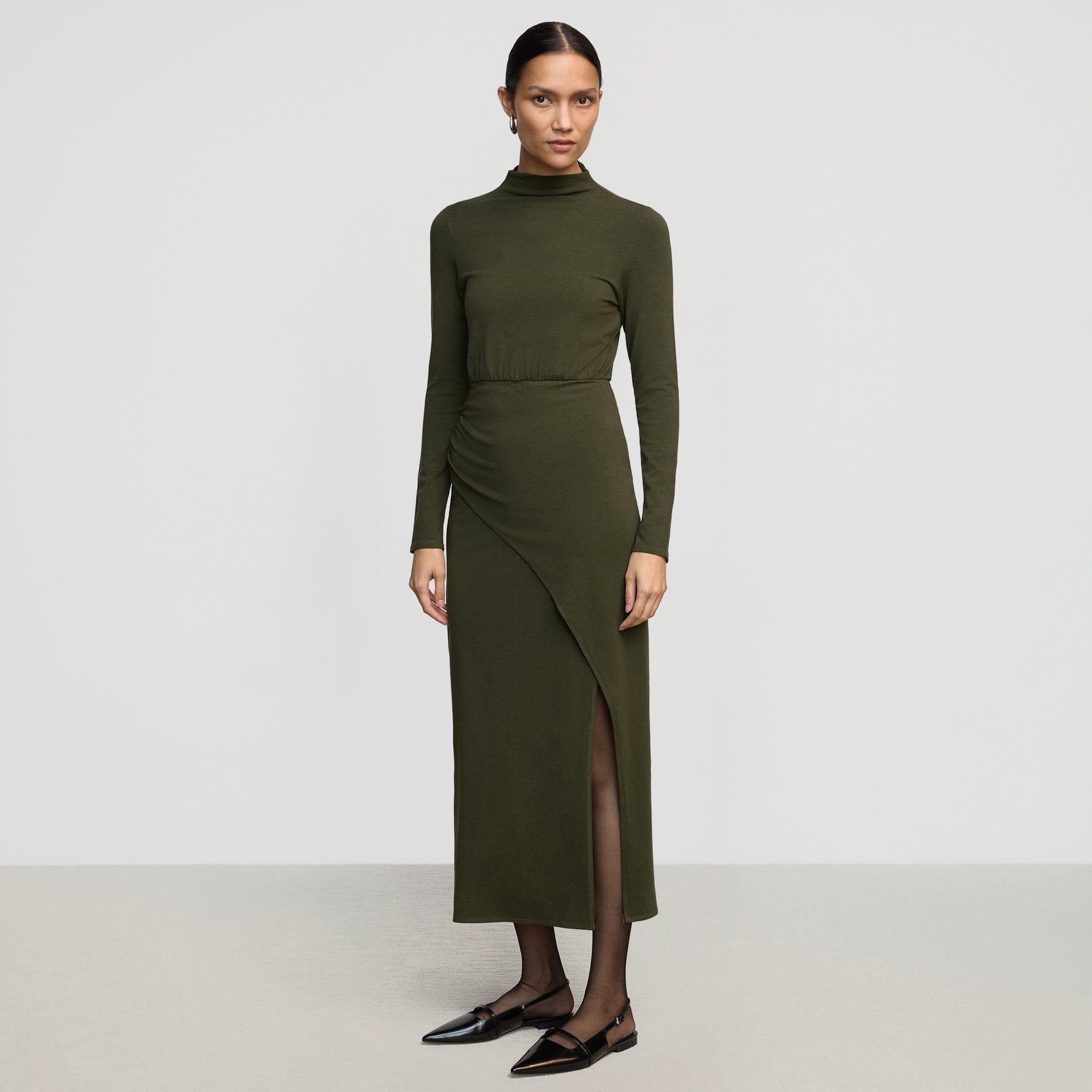 Suki Mock-Neck Side-Slit Dress Product Image