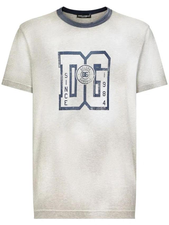 Logo-print Crew-neck T-shirt In Grey Product Image