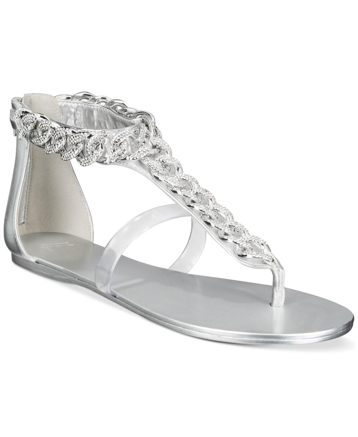 Aaj by Aminah Womens Aurora Crystal Chain Flat Sandals Product Image