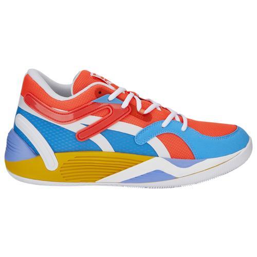 PUMA Mens TRC Blaze Court Pop Art - Basketball Shoes Fiery Coral/Elektro Purple Product Image