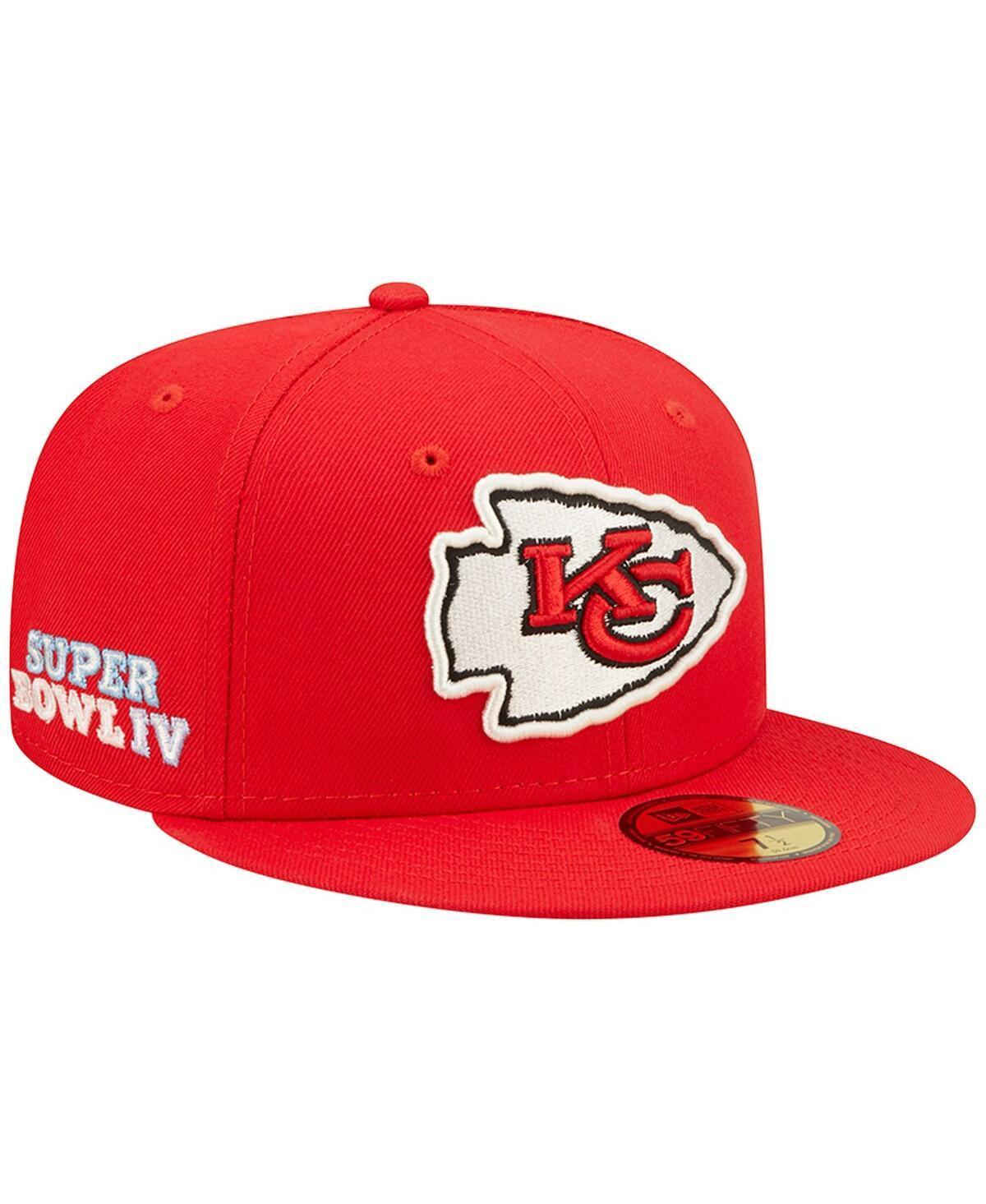 Mens New Era Red Kansas City Chiefs Super Bowl Iv Pop Sweat 59FIFTY Fitted Hat Product Image