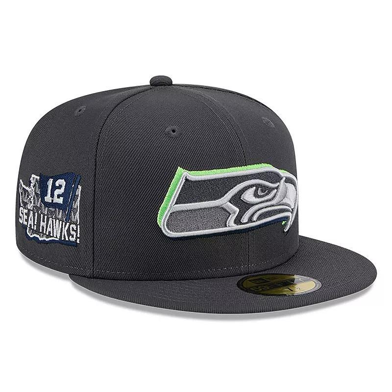 Mens New Era Graphite Seattle Seahawks Official 2024 NFL Draft On Stage 59FIFTY Fitted Hat Product Image