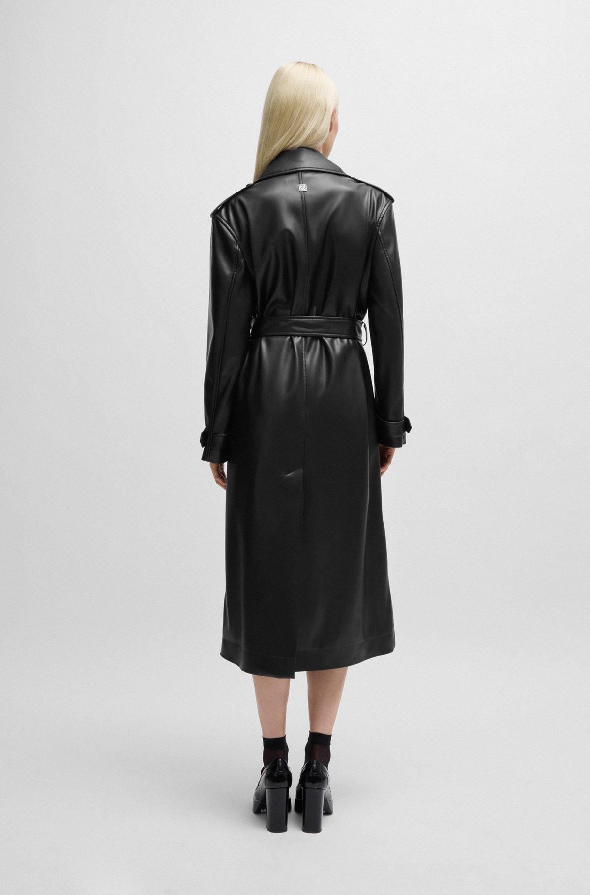 Oversize-fit trench coat in faux leather Product Image