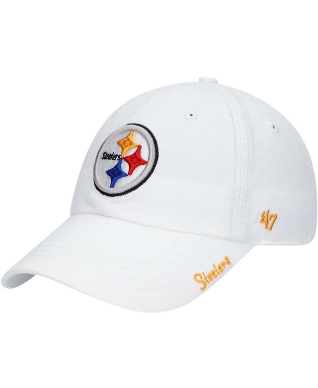 Womens White Pittsburgh Steelers Miata Clean Up Logo Adjustable Hat Product Image