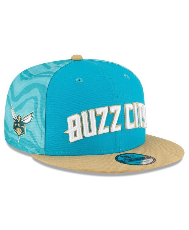 Mens New Era Turquoise/Gold Charlotte Hornets 2023/24 City Edition 9FIFTY Snapback Adjustable Hat, Turq/Blue Product Image