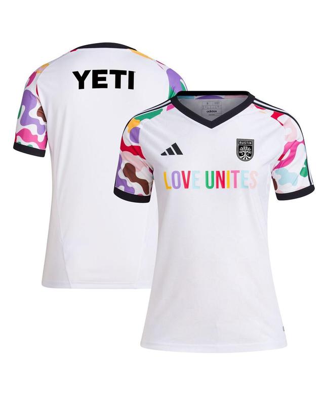 Womens adidas White Austin Fc 2023 Pride Pre-Match Jersey - White Product Image