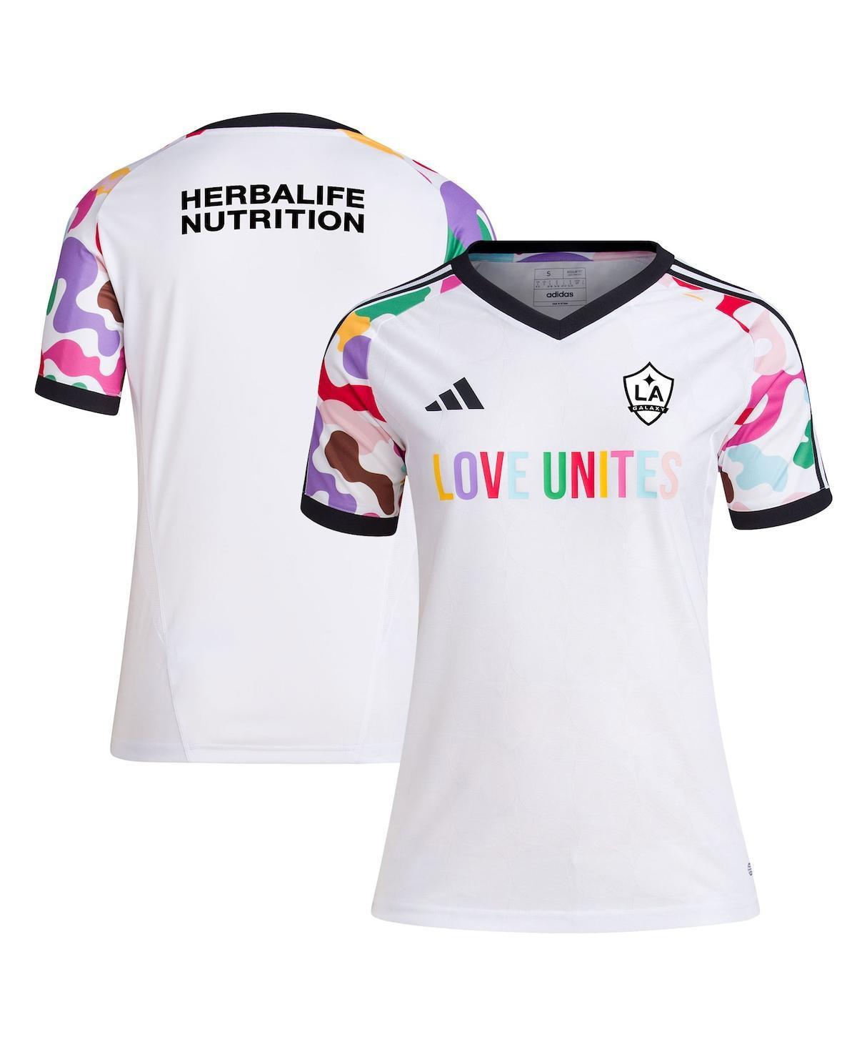 Womens adidas White La Galaxy 2023 Pride Pre-Match Top Product Image