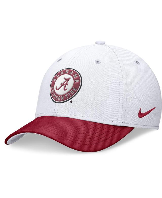 Nike Mens White Alabama Crimson Tide Rise Swoosh Flex Hat - White, Crimson Product Image