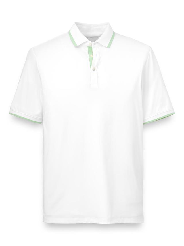 Performance Blend Three Button Polo - White/black Product Image