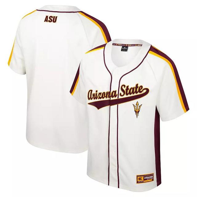 Mens Colosseum Cream Arizona State Sun Devils Ruth Button-Up Baseball Jersey Product Image