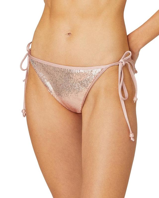 Womens Clean Sequined String Bikini Bottom Product Image