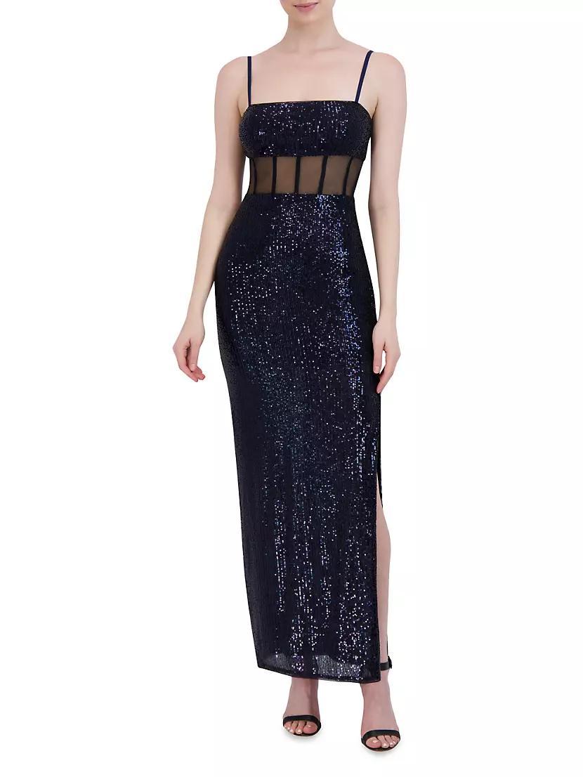 Bustier Sequin Column Gown Product Image