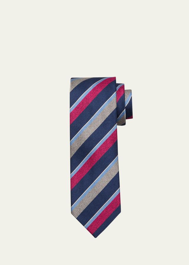 Mens Multi-Stripe Schappe Silk Tie Product Image