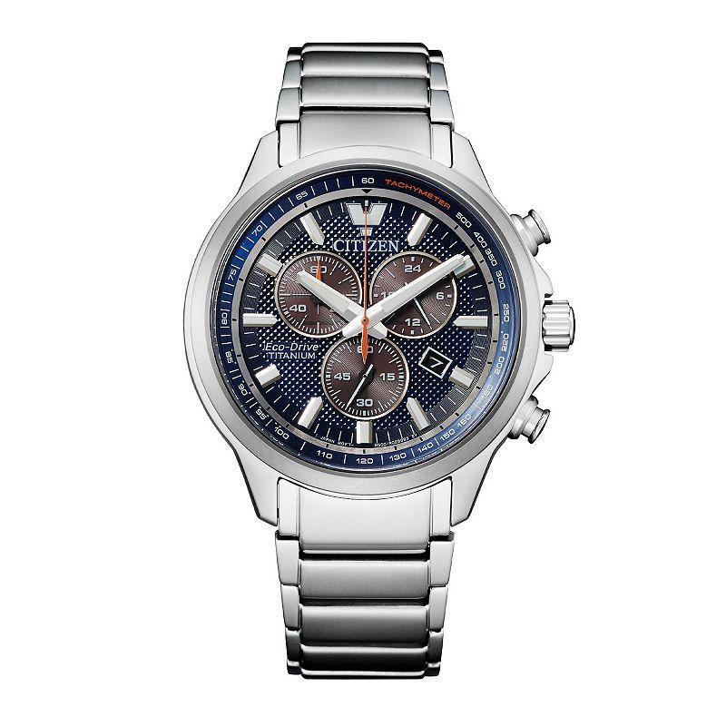 Citizen Mens Eco-Drive Weekender Titanium Chronograph Bracelet Watch Silver Product Image