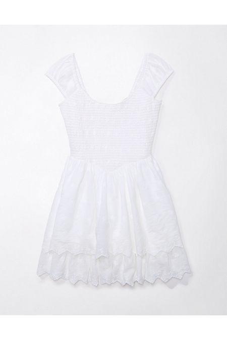 AE Smocked Puff Sleeve Ruffle Mini Dress Womens Product Image