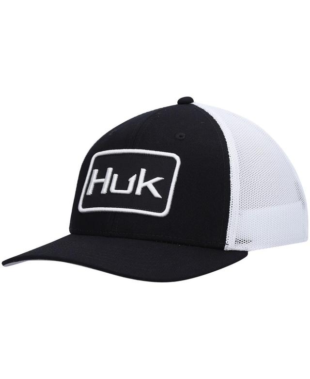 Mens Huk Black Solid Trucker Flex Hat Product Image