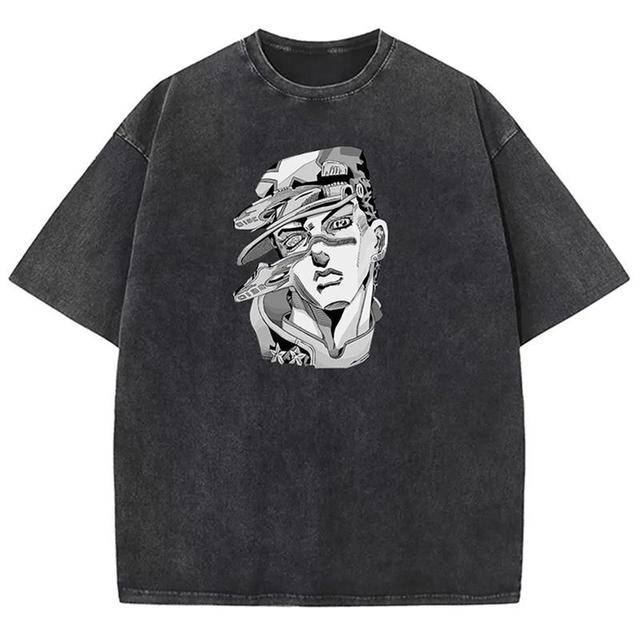 Sopula Vintage Jotaro Stand Disk Jojo's Bizarre Adventure - Stone Ocean Printed Washed T-Shirt Product Image