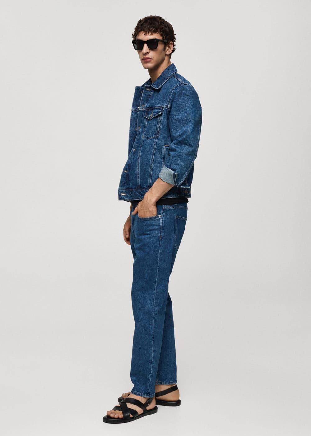 MANGO MAN - Ben tapered cropped jeans dark blueMen Product Image