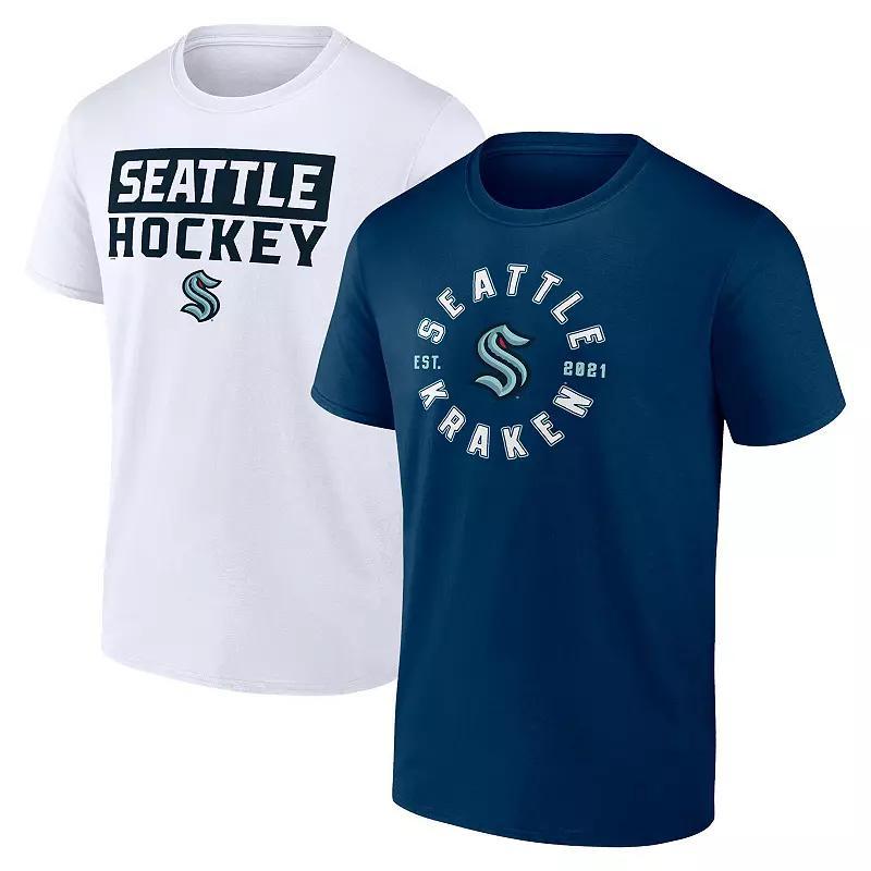 Fanatics Mens Seattle Kraken Serve Combo Pack T-Shirt - Orange Product Image