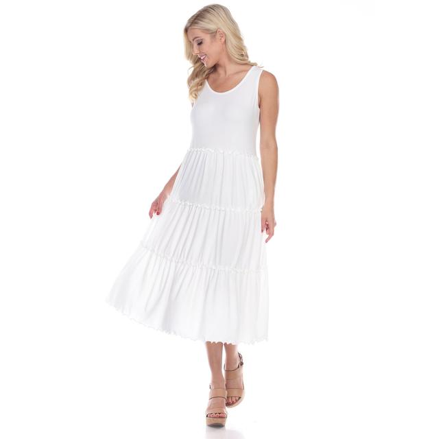 Scoop Neck Tiered Midi Dress Product Image