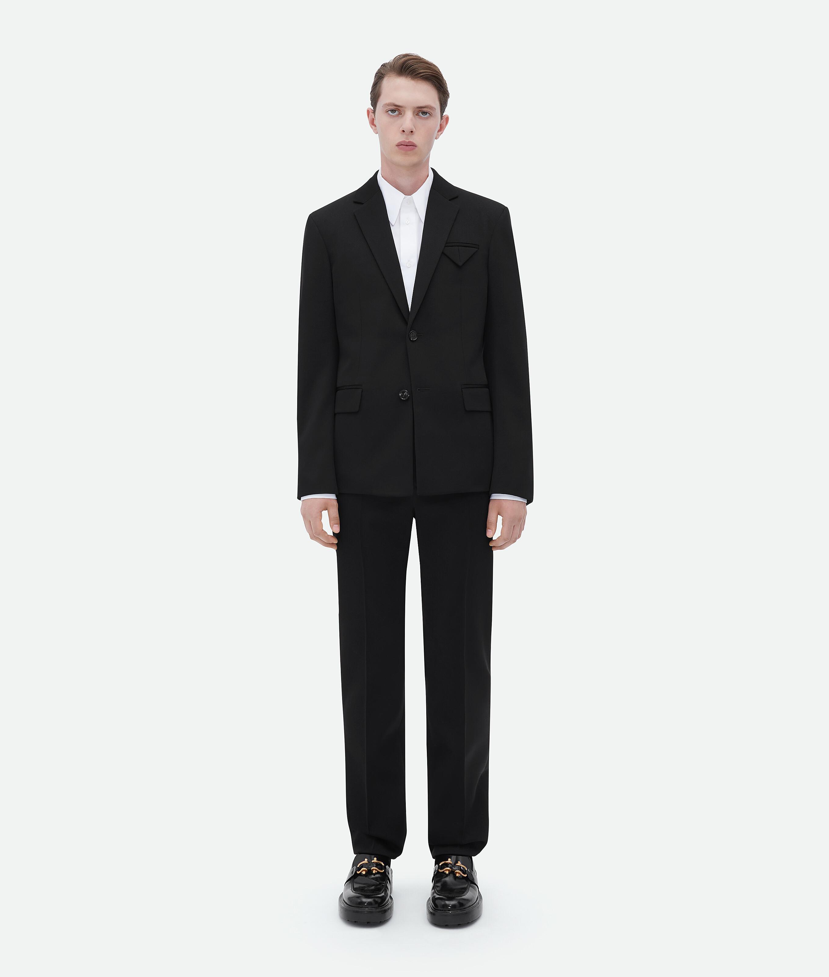 Men's Wool Gabardine Jacket in Black Product Image