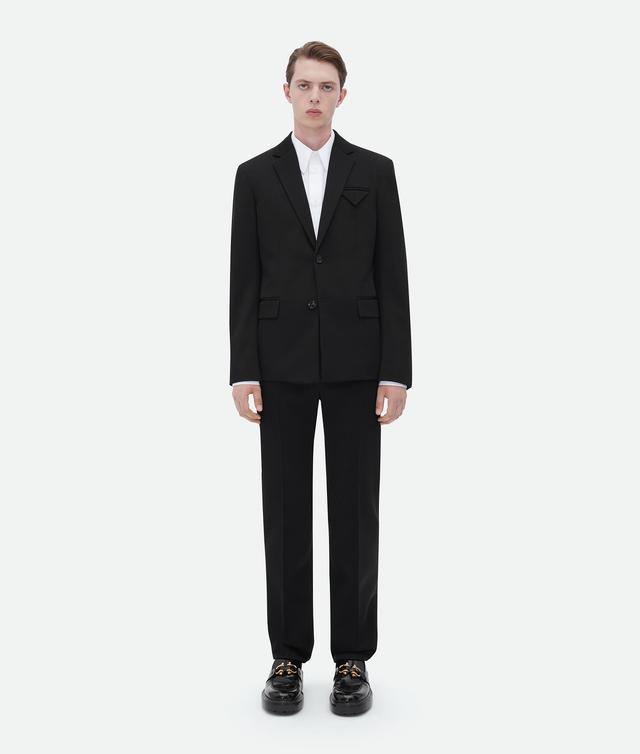 Men's Wool Gabardine Jacket in Black Product Image