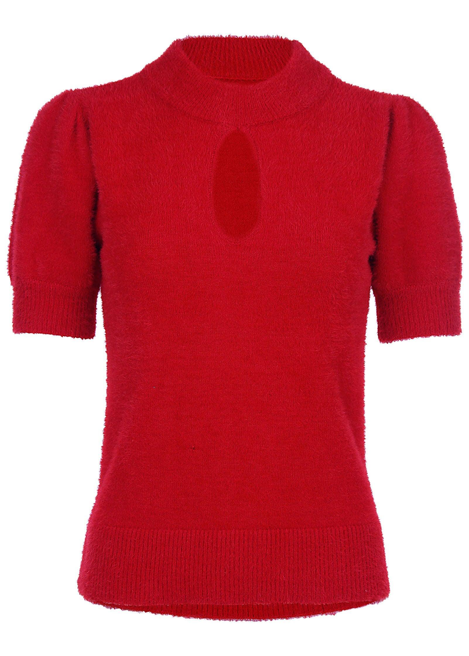 Keyhole Sweater - Haute Red product image