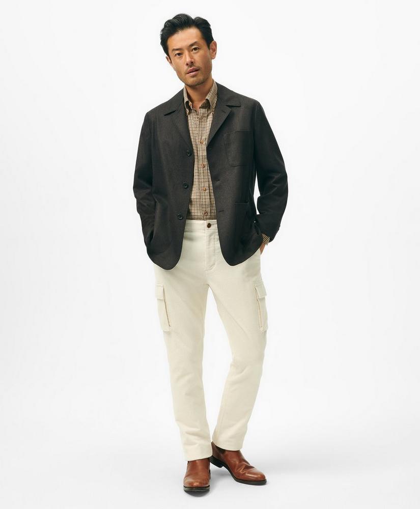 Tailored Shirt Jacket in Wool Flannel Product Image