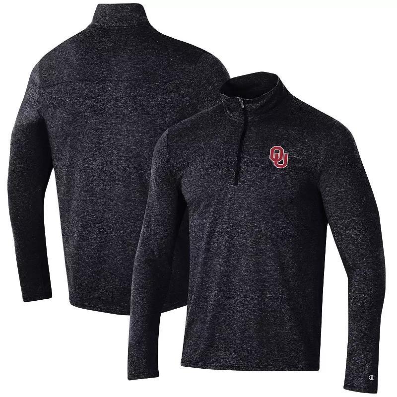 Mens Champion Heathered Black Oklahoma Sooners Field Day Team Quarter-Zip Jacket Product Image