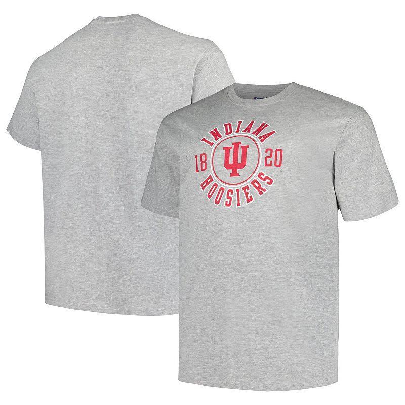 Mens Champion Heather Gray Indiana Hoosiers Big & Tall Circle Logo T-Shirt Product Image