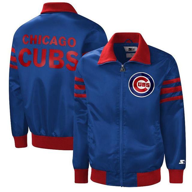 Mens Starter Royal Chicago Cubs The Captain II Full-Zip Varsity Jacket Product Image