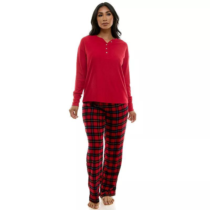 Womens Croft & Barrow 2-pc. Long Pajama Top & Pajama Bottom Sleep Set Product Image