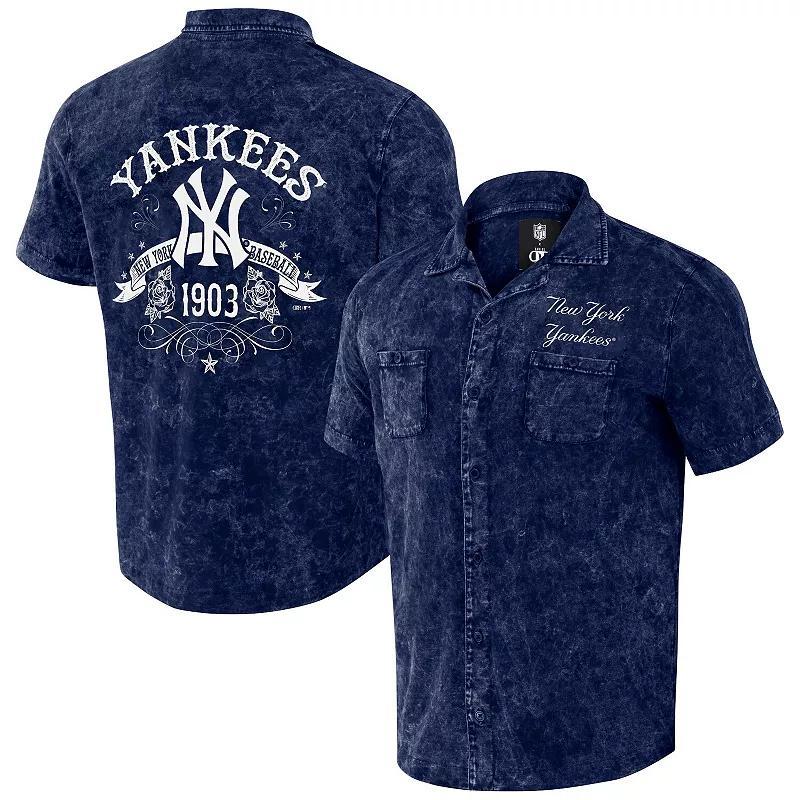 Mens Darius Rucker Collection by Fanatics  Navy New York Yankees Denim Team Color Button-Up Shirt Product Image