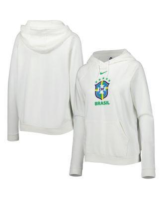 Womens Nike White Brazil National Team Varsity Raglan Tri-Blend Pullover Hoodie Product Image