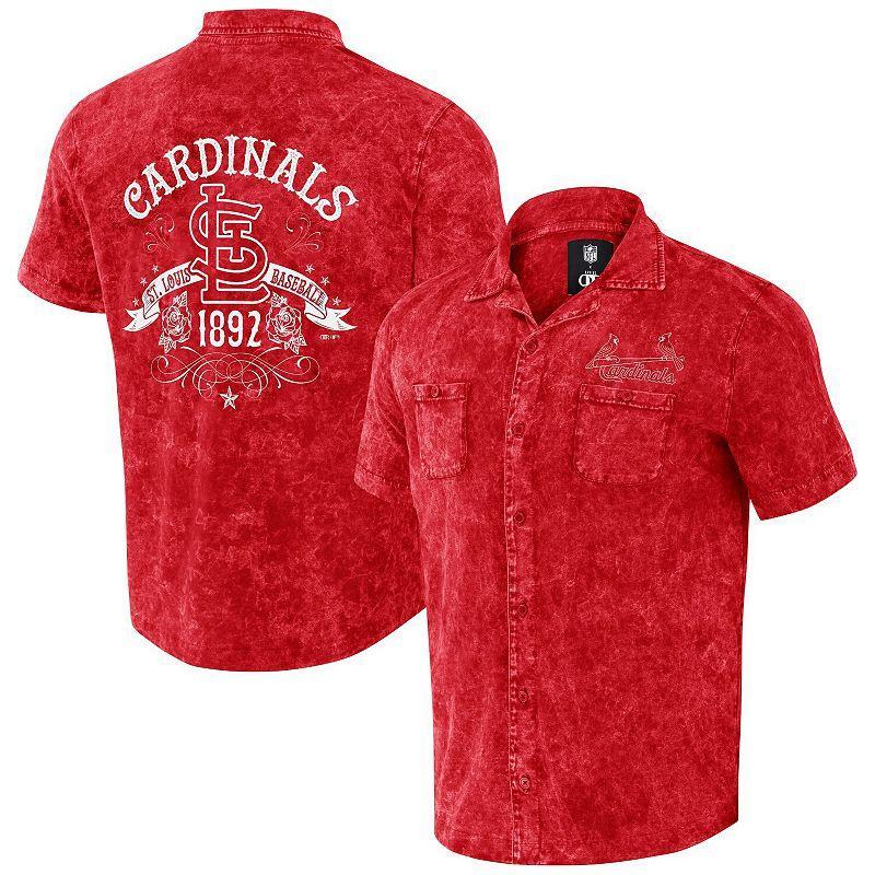 Mens Darius Rucker Collection by Fanatics  Red St. Louis Cardinals Denim Team Color Button-Up Shirt Product Image