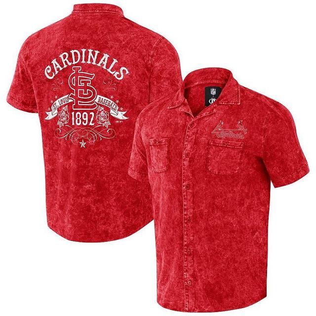 Mens Darius Rucker Collection by Fanatics Red St. Louis Cardinals Denim Team Color Button-Up Shirt Product Image