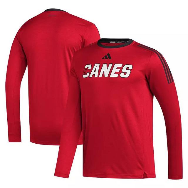 Mens adidas Carolina Hurricanes AEROREADY Long Sleeve T-Shirt Product Image