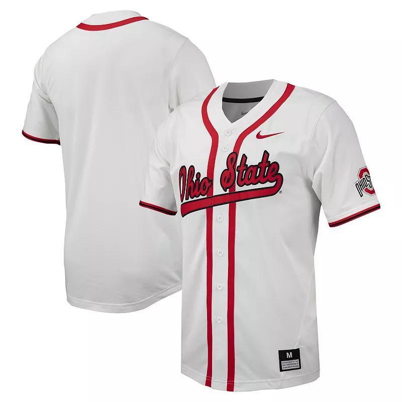 Mens Nike Ohio State Buckeyes Replica Full-Button Baseball Jersey Product Image