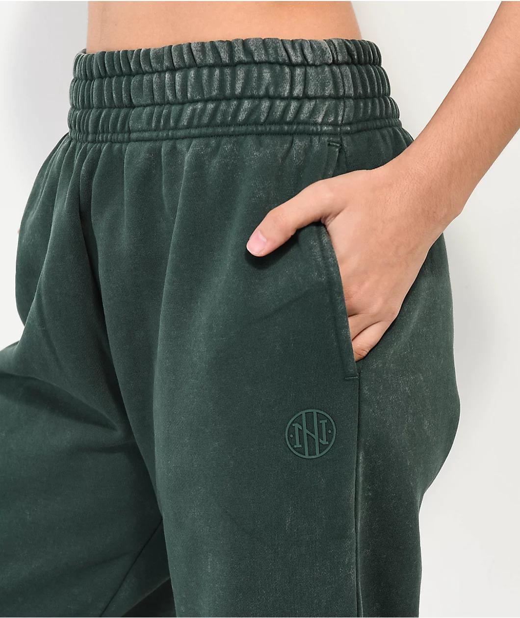 Ninth Hall Fundamentals Sibyl Green Mineral Wash Relaxed Sweatpants Product Image